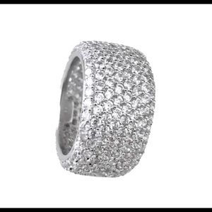 Micro Pave Sterling Silver Thick Band GREAT PRICE! FINAL SALE!
